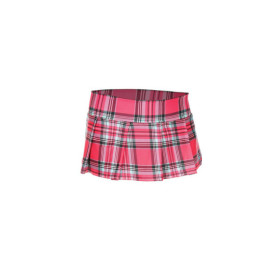 Mini-jupe plissée rose vif style ecossais 